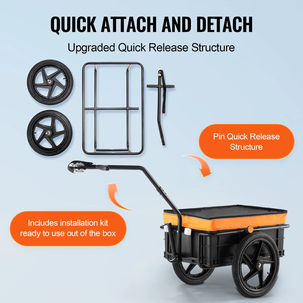 88Lbs Foldable Trailer Bicycle Wagon Cart