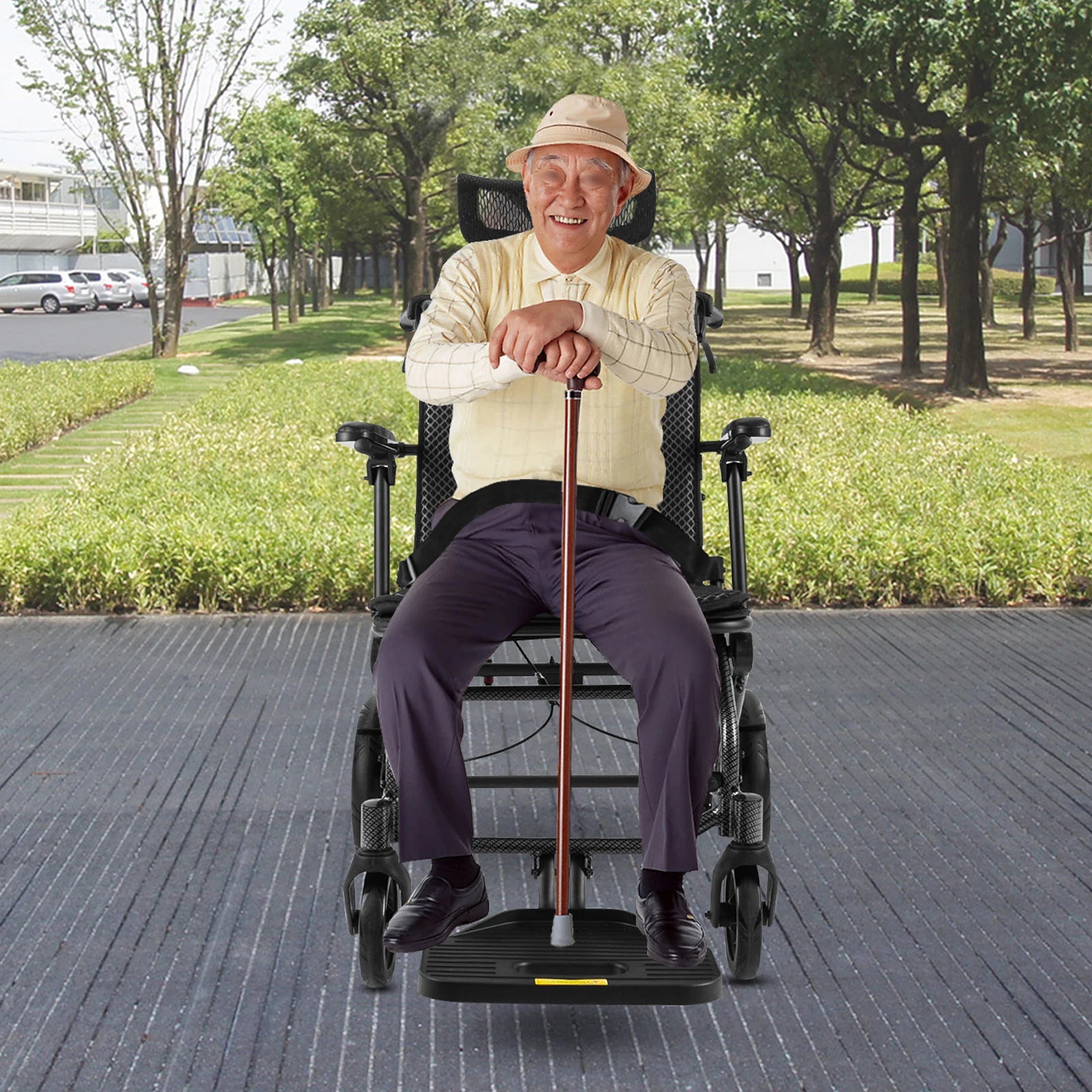 Reclining Folding Transport Wheelchair