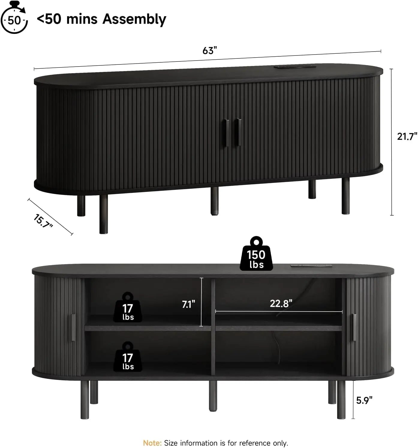 TV Stand with Power Outlet for TVs