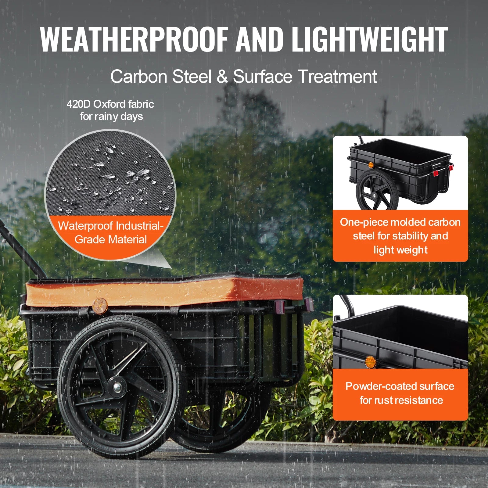 88Lbs Foldable Trailer Bicycle Wagon Cart