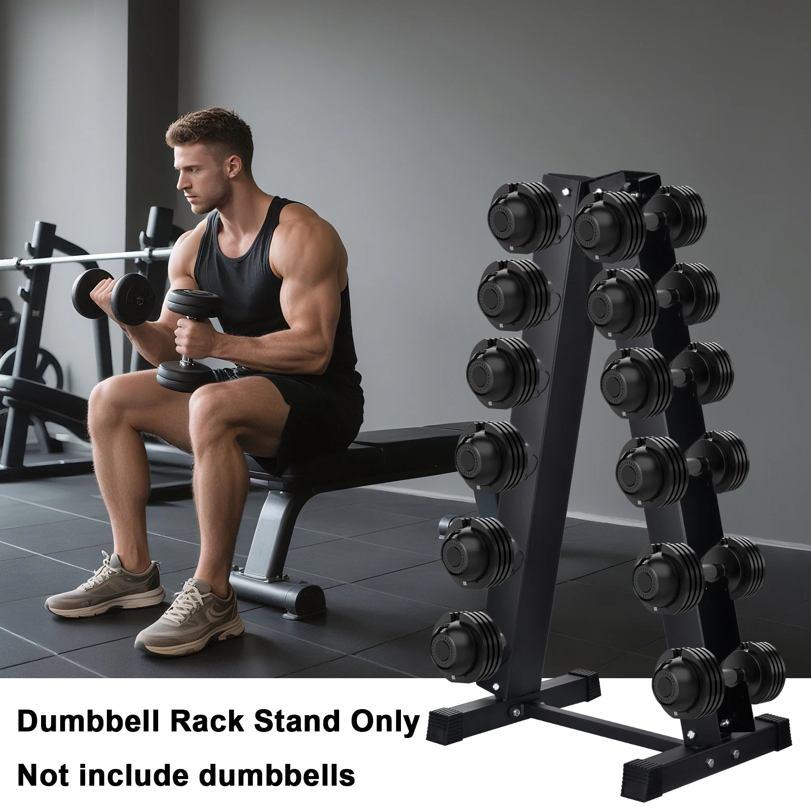 Ye 1100LB Capacity Adjustable 3-Tier Dumbbell Rack for Home Gyms, 36-Inch Base Model Storage Stand