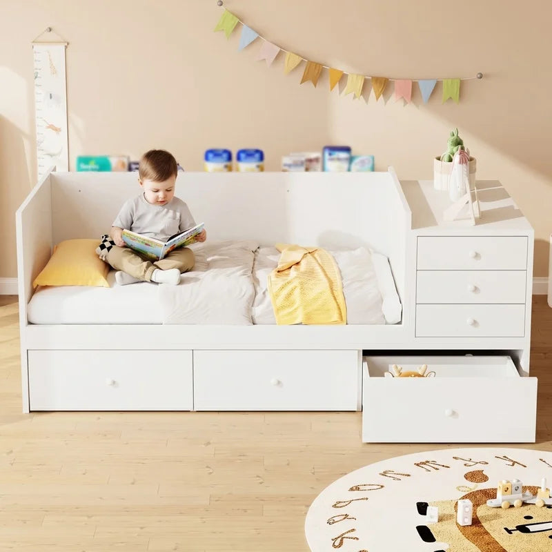 Convertible Crib to Changing Table with safety rails