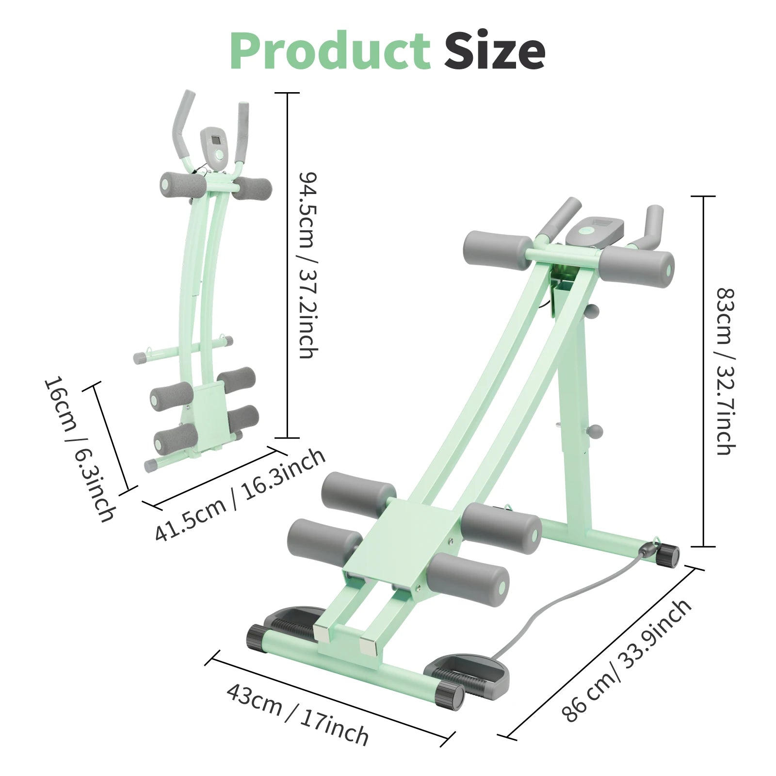 Abdominal Curling Exercise Machine Adjustable Dual Track Fitness Equipment Coaster Foldable Trainer Workout