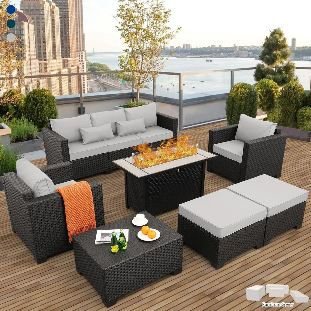 Outdoor Patio Furniture Propane Fire Pit Table