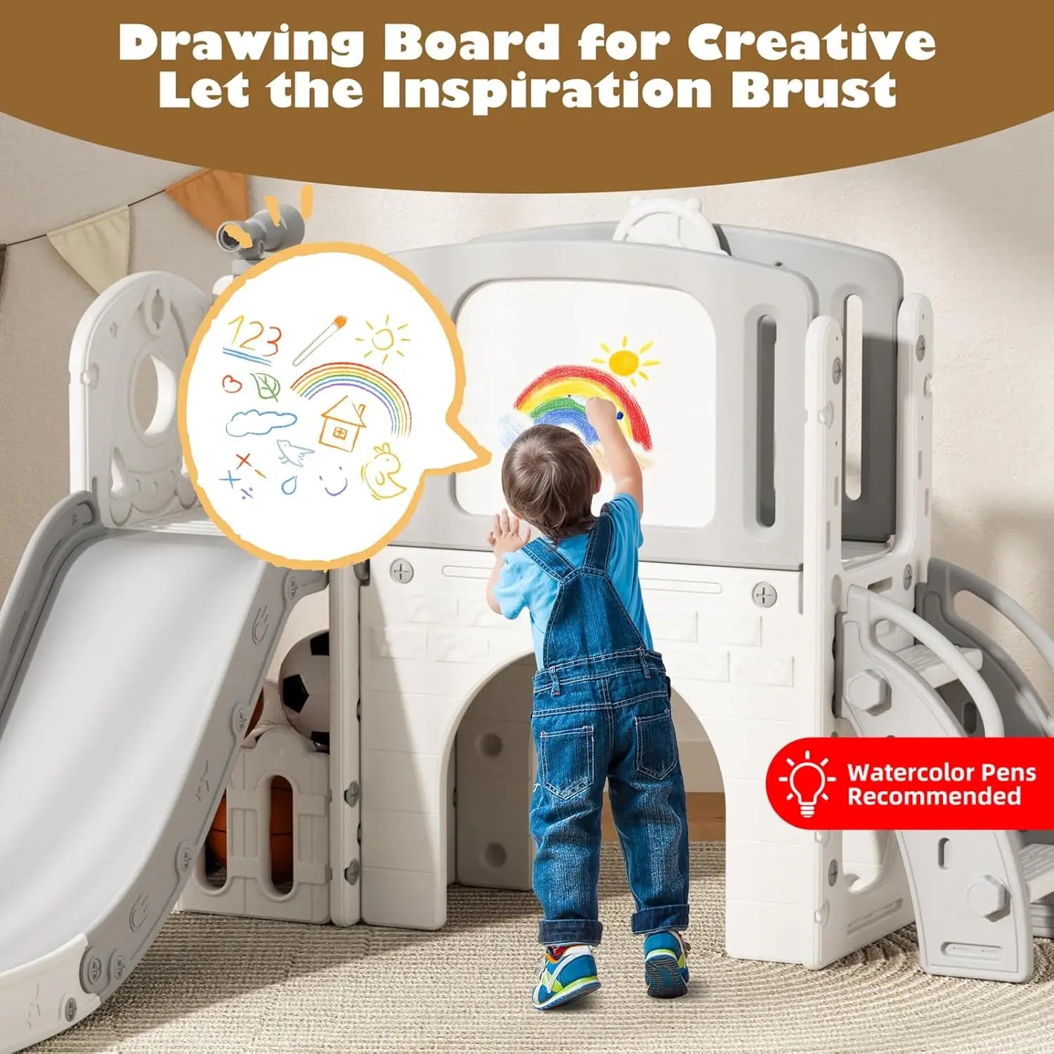 Toddler Slide 9 in 1 Indoor Playground Outdoor Playset