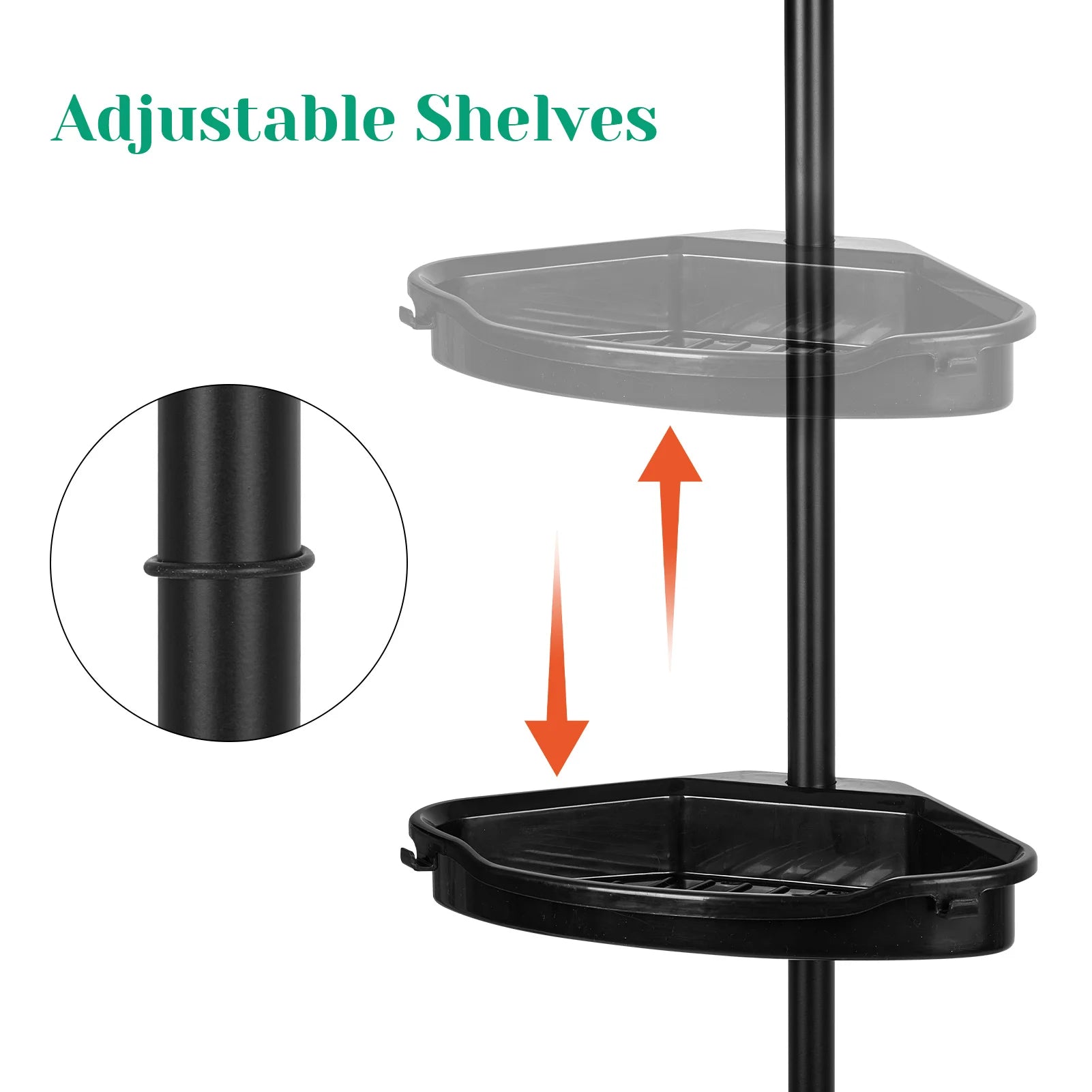 4-Tier Adjustable Corner Shelves Bathroom Storage Organizer