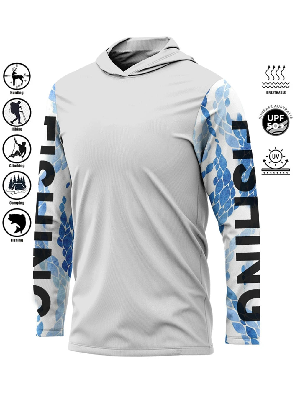 Men's camouflage hooded fishing shirt