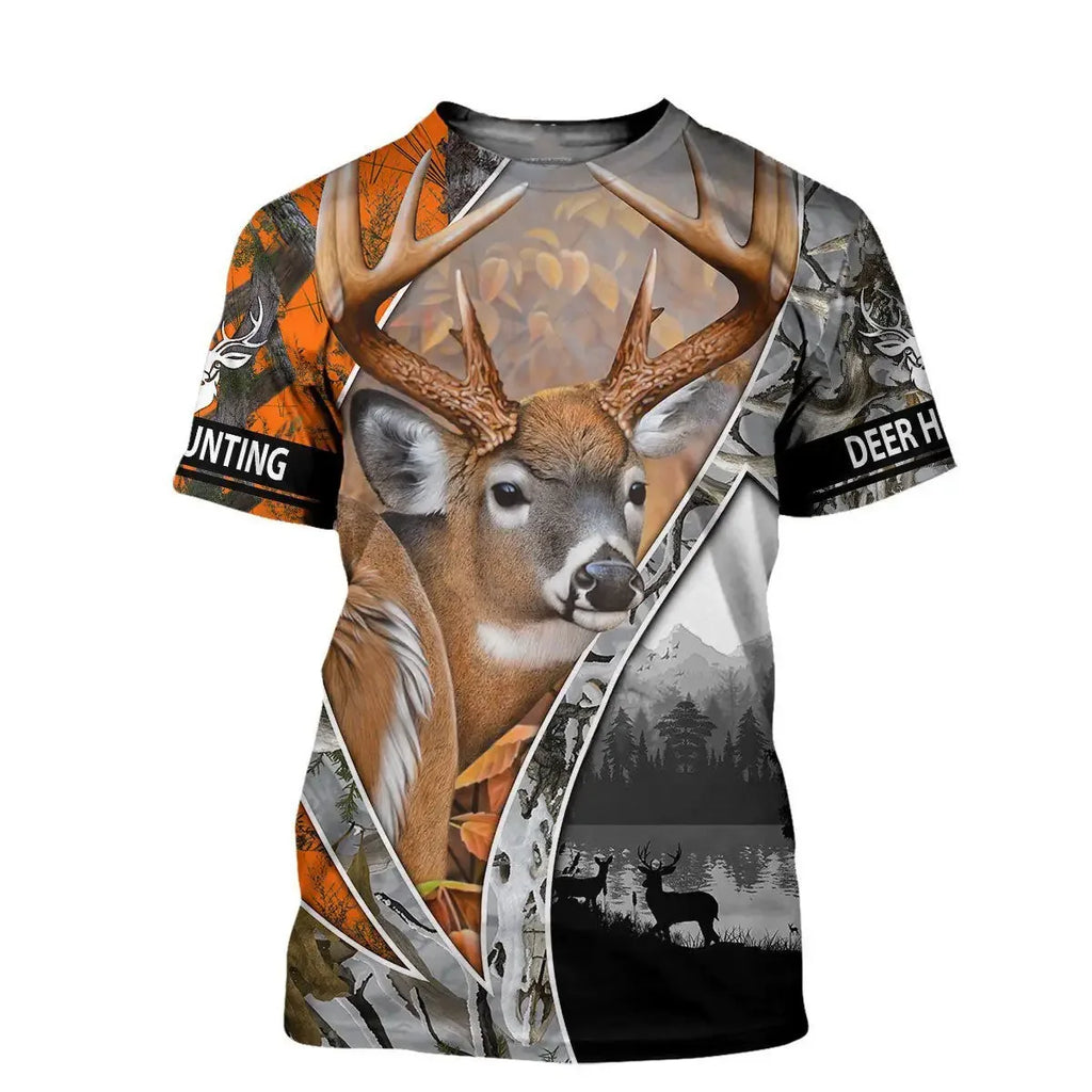 hunting short sleeved oversized men's T-shirt