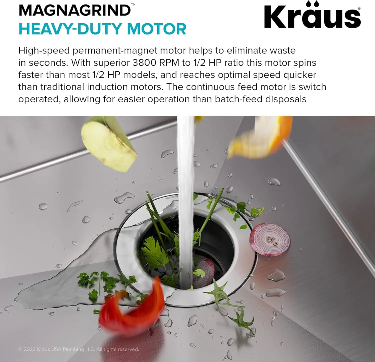 1/2 HP Quiet Garbage Disposal