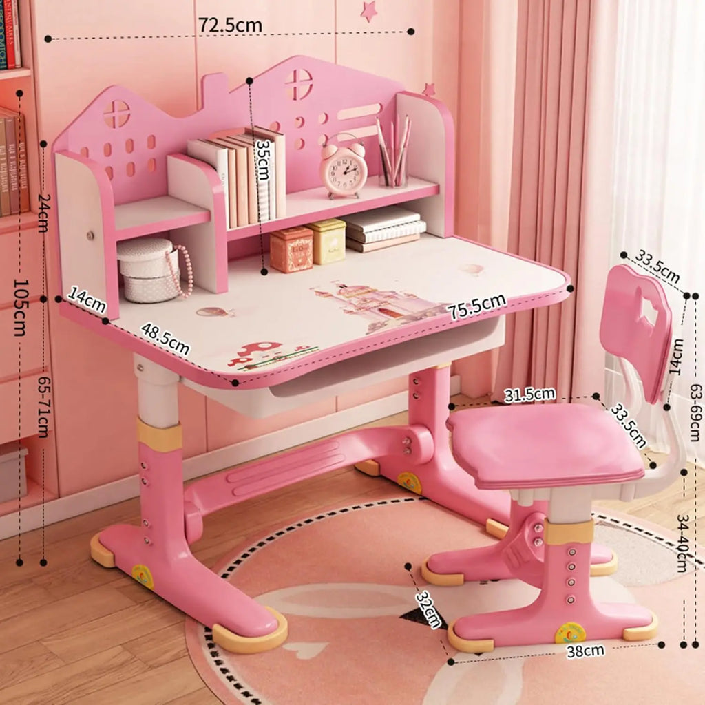 Kids Adjustable Study Desk Chair Set