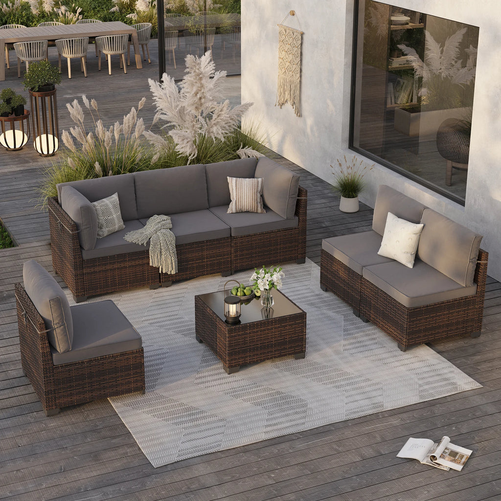 7 Piece Outdoor Patio Furniture Set