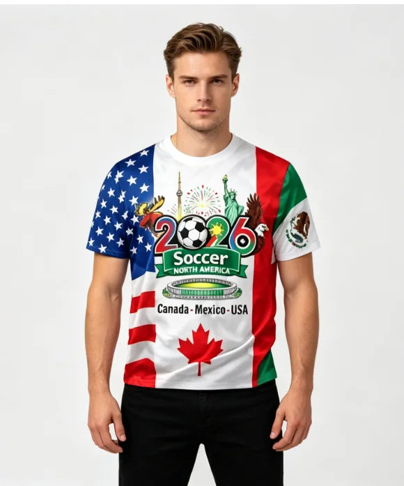 Men's Casual T-Shirt With Mexican Flag Style
