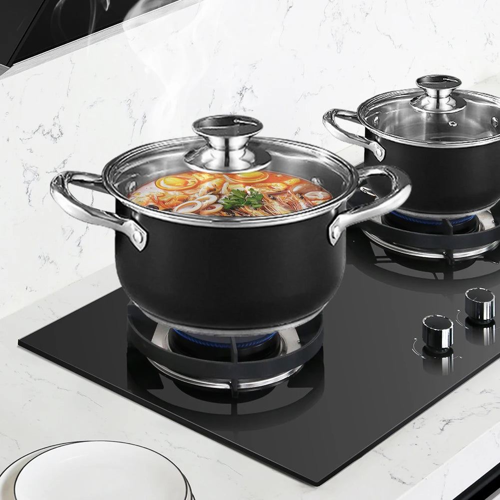 8Pcs Stainless Steel Cookware Set Anti-Scratch Universal Cooking Pot Combination Stockpot Cookware Suit for Soup Cooking Stove