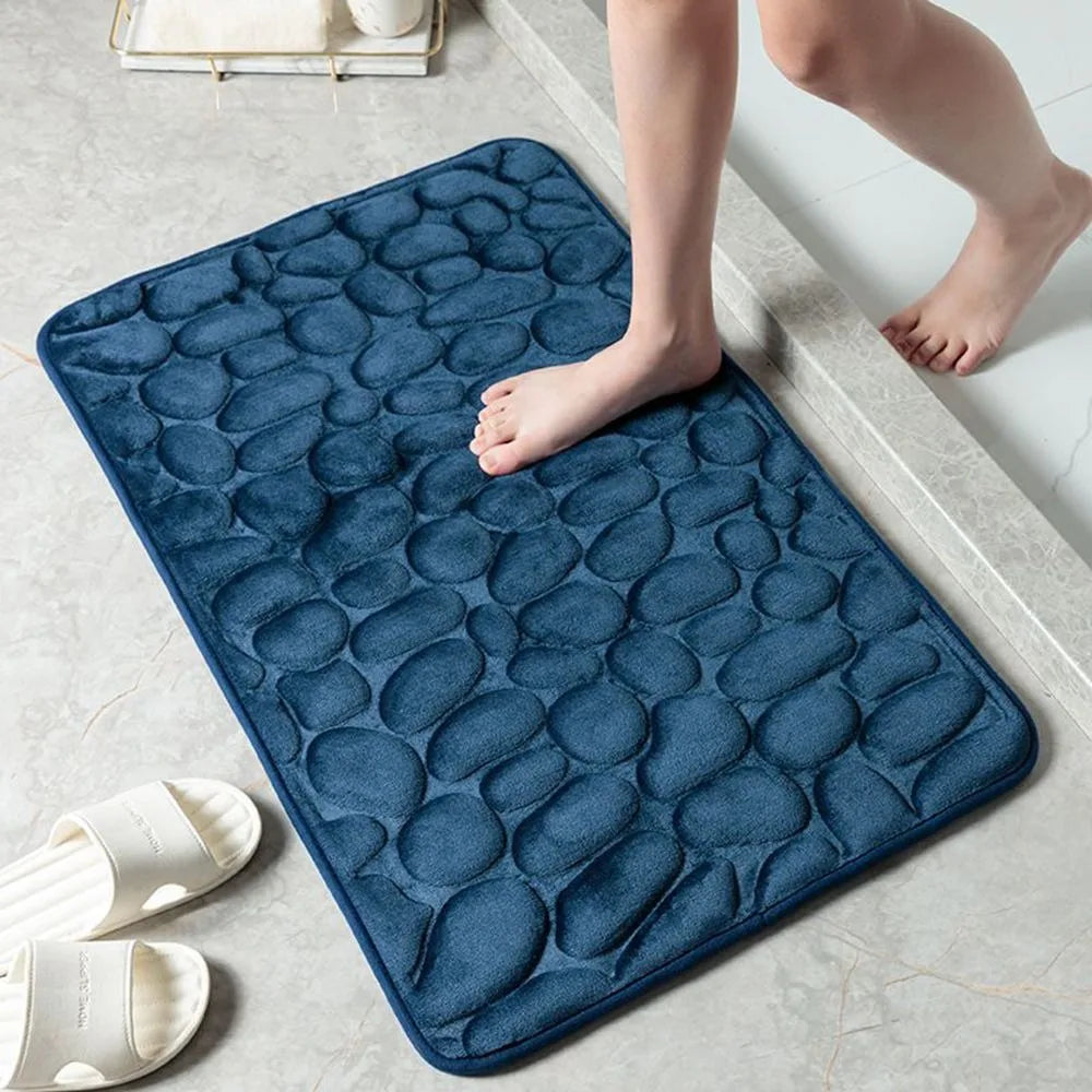Cobblestone shower door mat