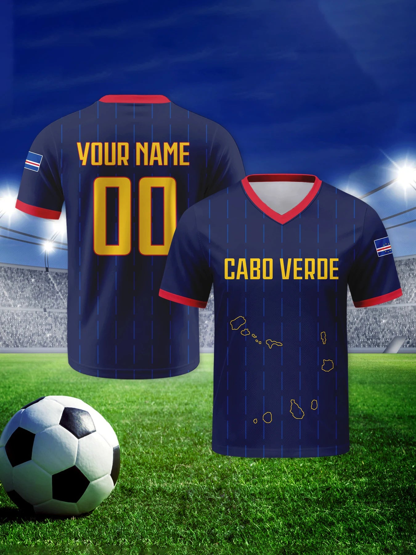 Personalized Soccer Jersey Name Number V-neck Shirt for Men Youth Women