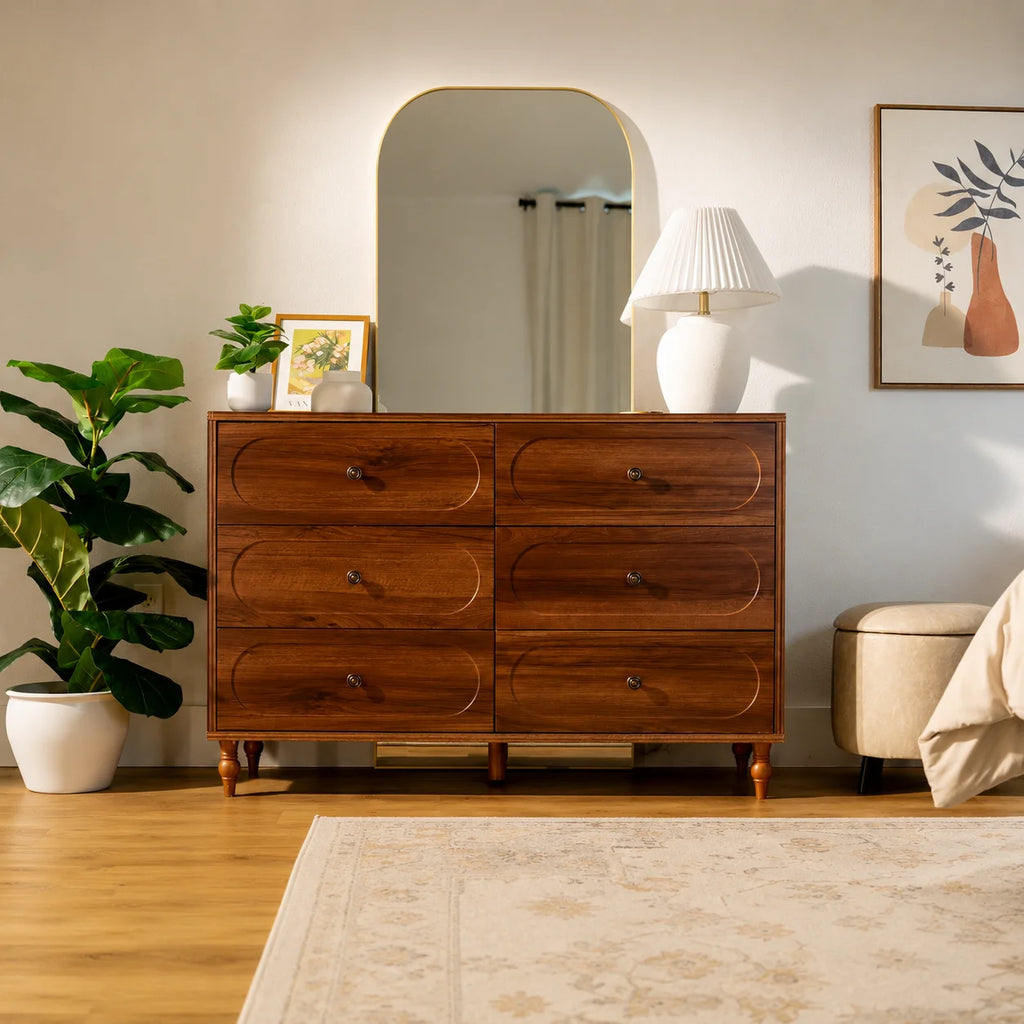 Stylish Mid-Century Modern 6-Drawer Dresser