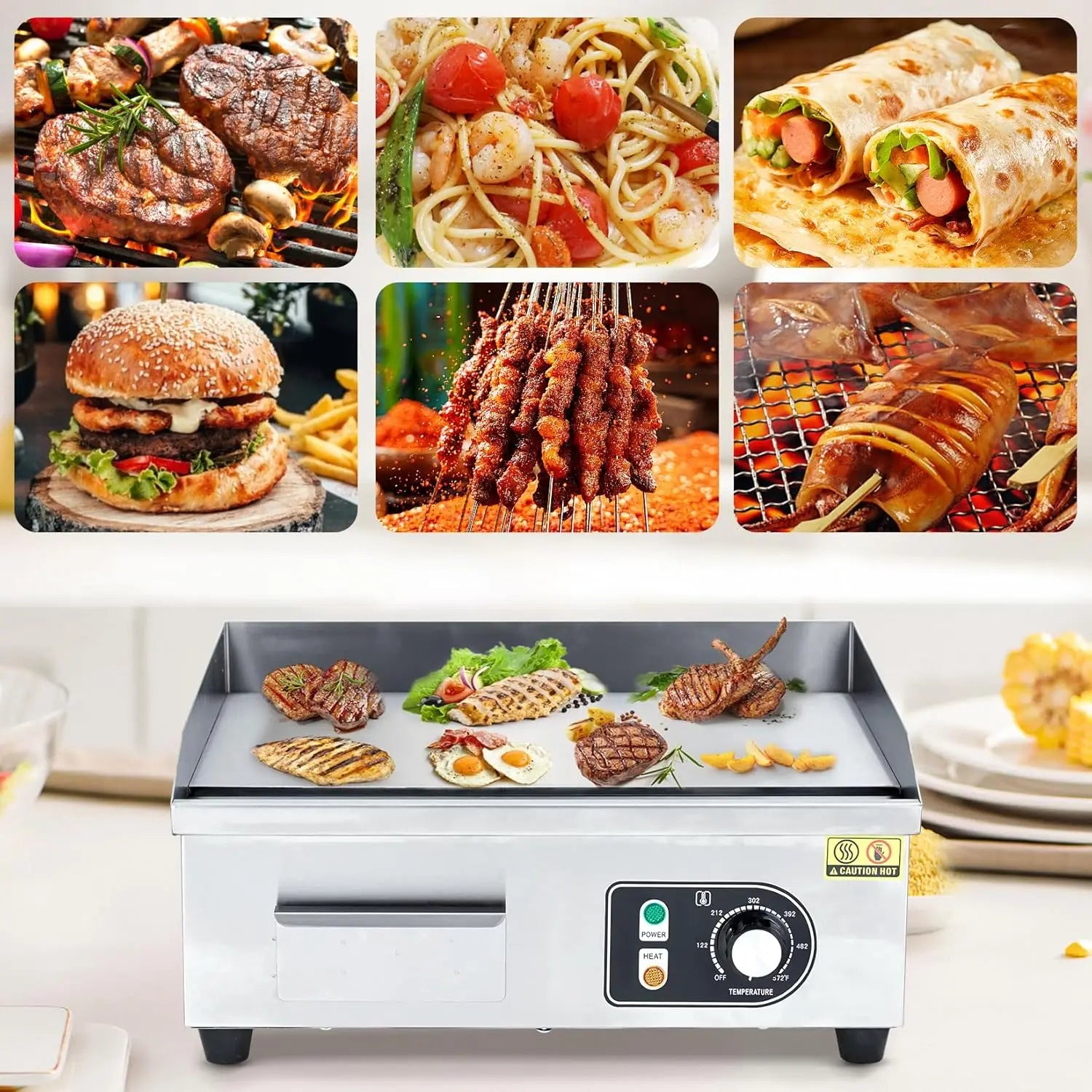 300W Non-Stick Electric Grill Plate