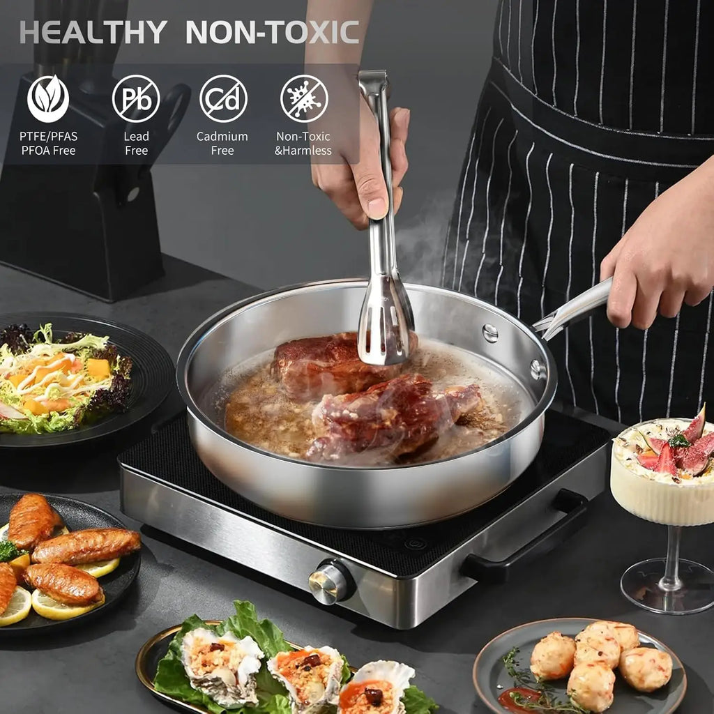 16PCs Stainless Steel Cookware Set with Steamer