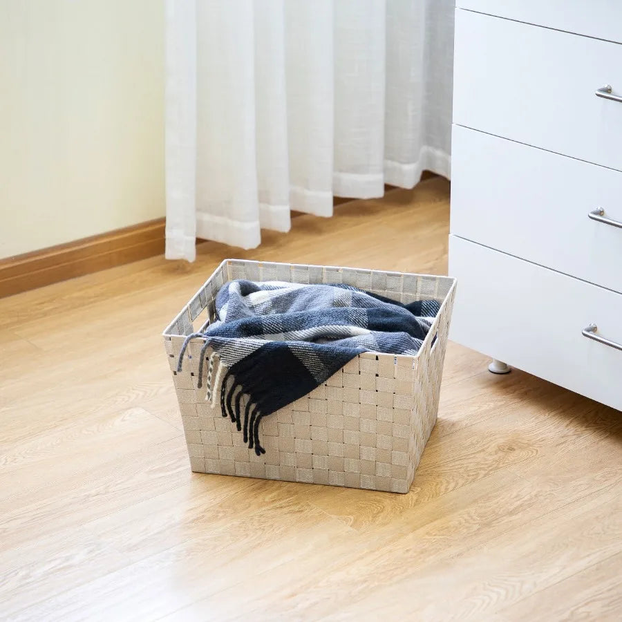 4-Pack Large Decorative Storage Baskets: Stylish Organizers
