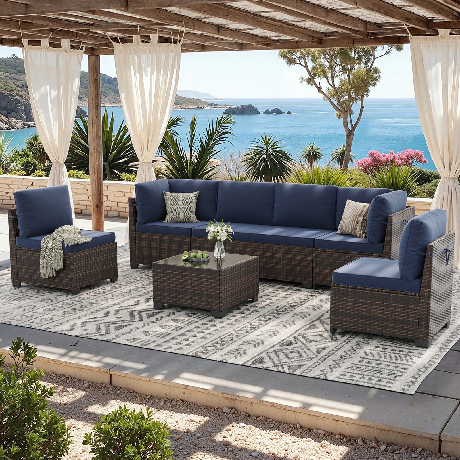 7 Piece Outdoor Patio Furniture Set