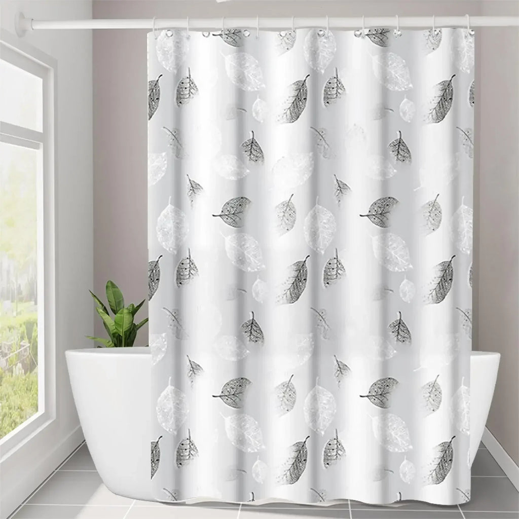 Leaf Pattern Plastic Shower Curtain