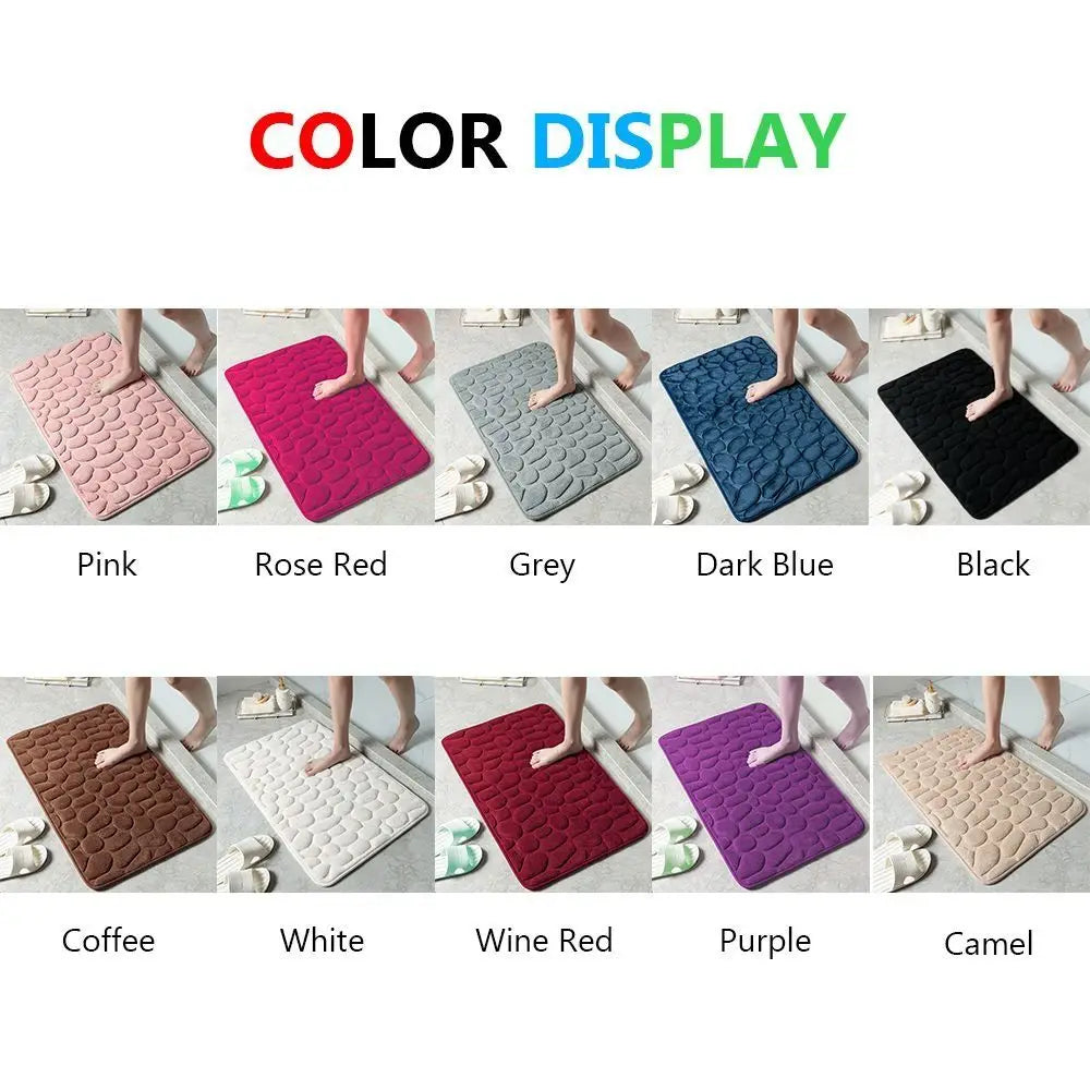 Cobblestone shower door mat