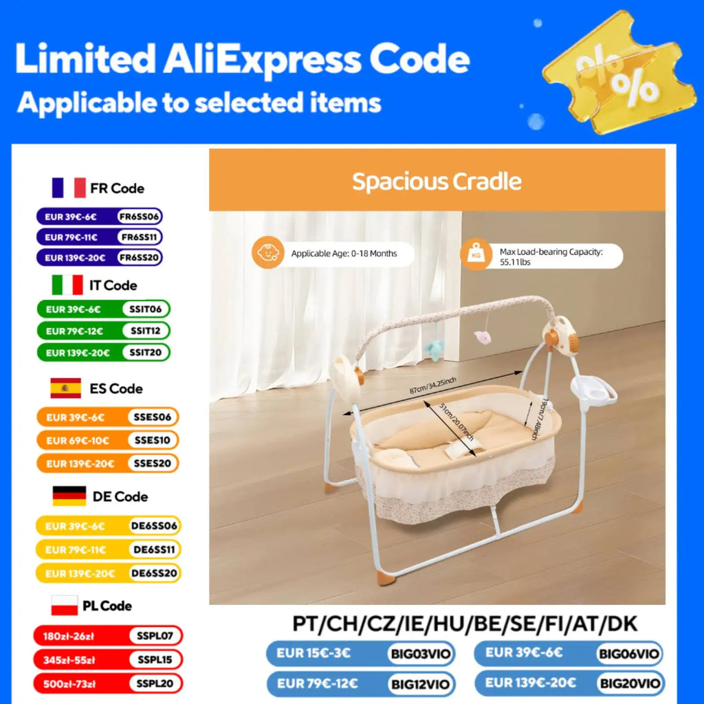Electric Baby Crib Cradle