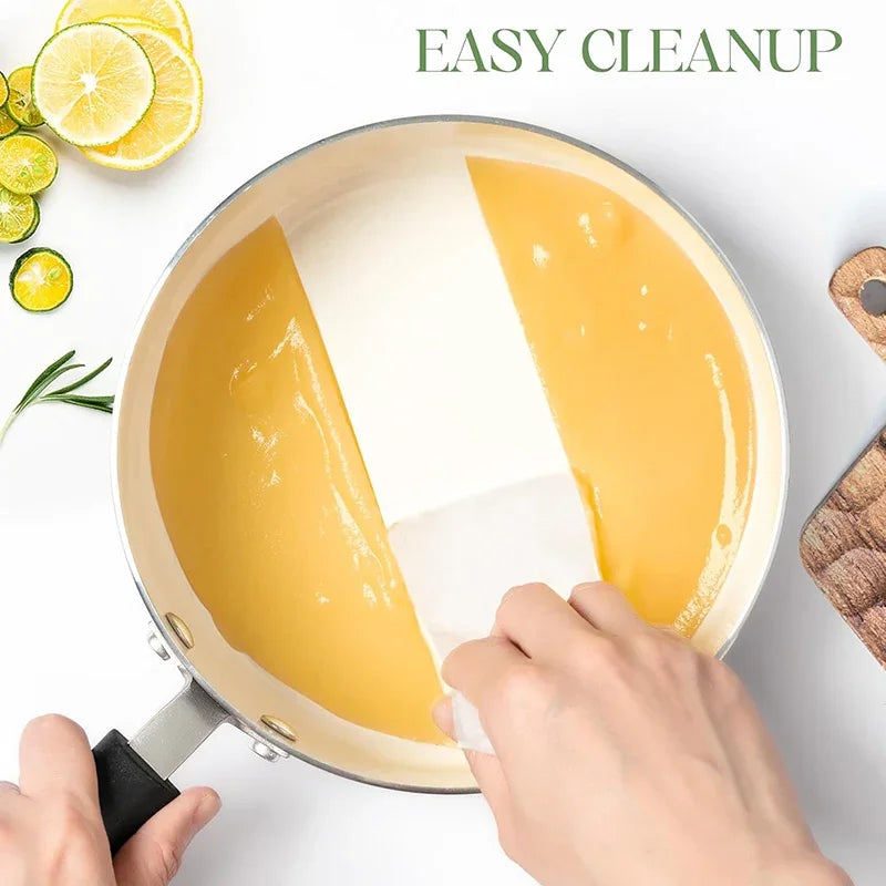 Nonstick Sauce Pan Set with Lid Ceramic Coating Small Saucepan