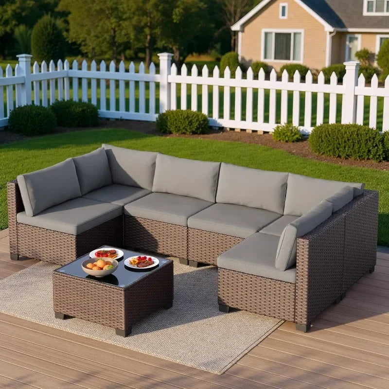 7 Pieces Outdoor Patio Furniture Set