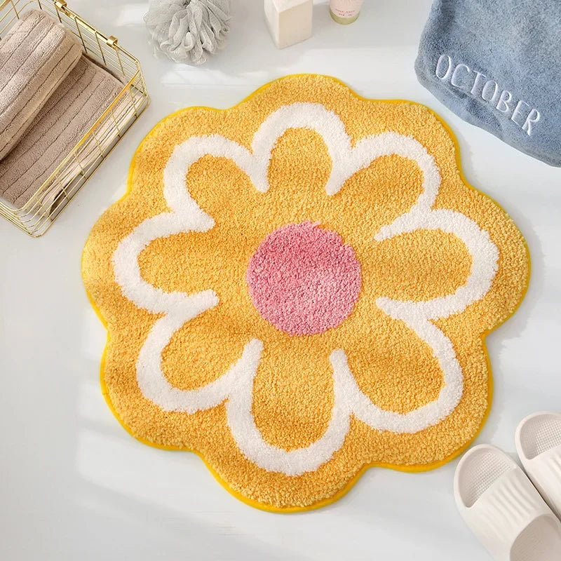 Round Anti- Slip Flower Carpet