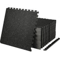 25/12/6 PCS 1/2 in Thick Gym Floor Mats EVA Foam & Rubber Top Interlocking Workout Floor Mats Waterproof Exercise Mats