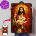Jesus Christ Holding a Lamb Tinplate Poster Wall Art