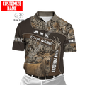 Custom Name Deer Hunting Camo Casual Collar Polo Shirts Short Sleeves