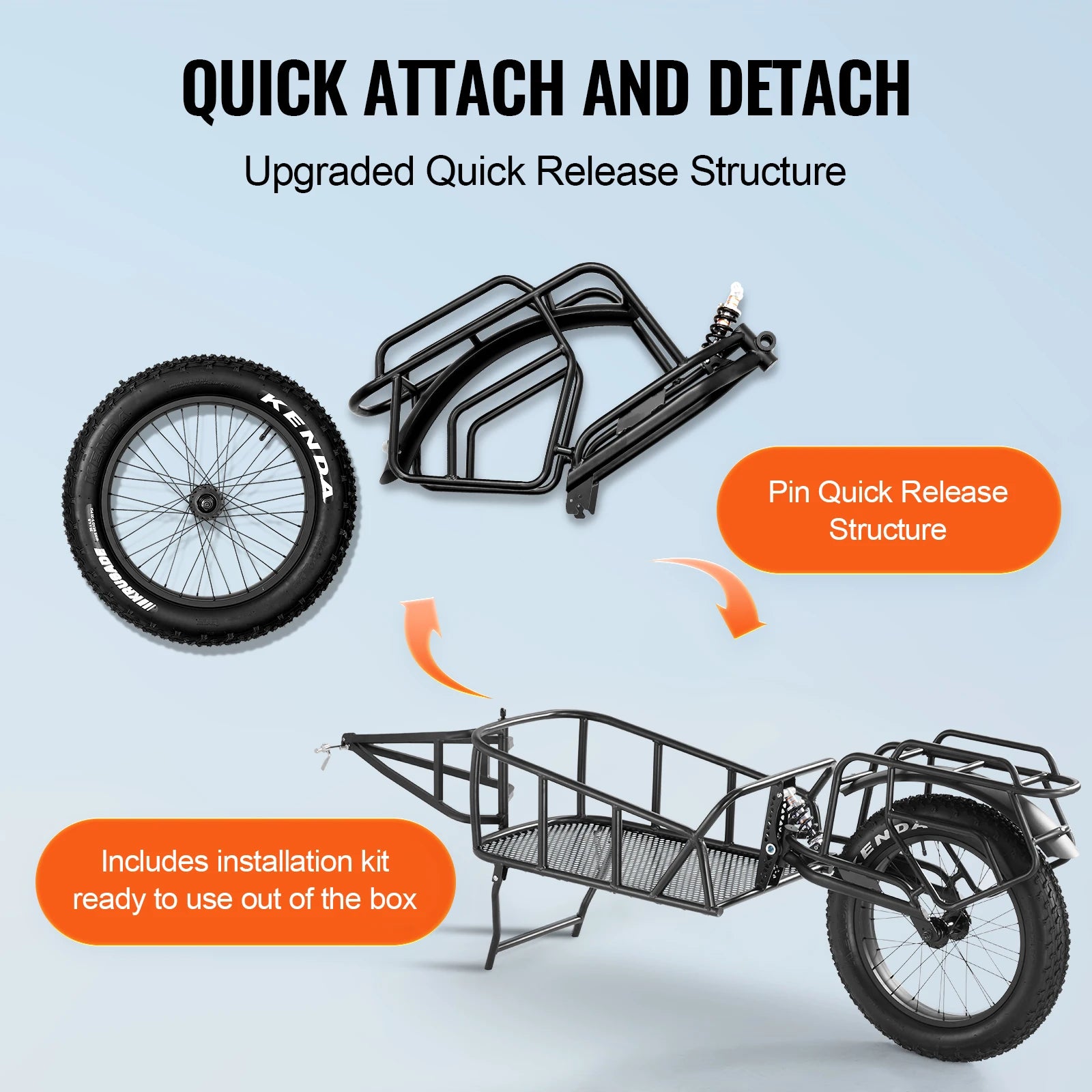 Bike Cargo Trailer 70 lbs Capacity
