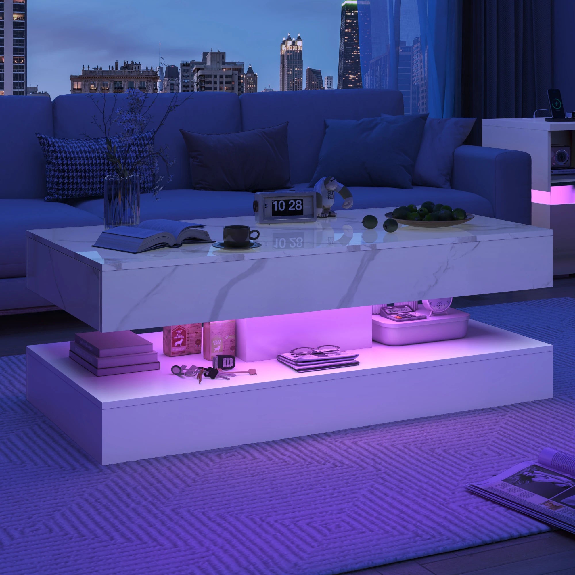 Modern  Coffee Table with LED lights