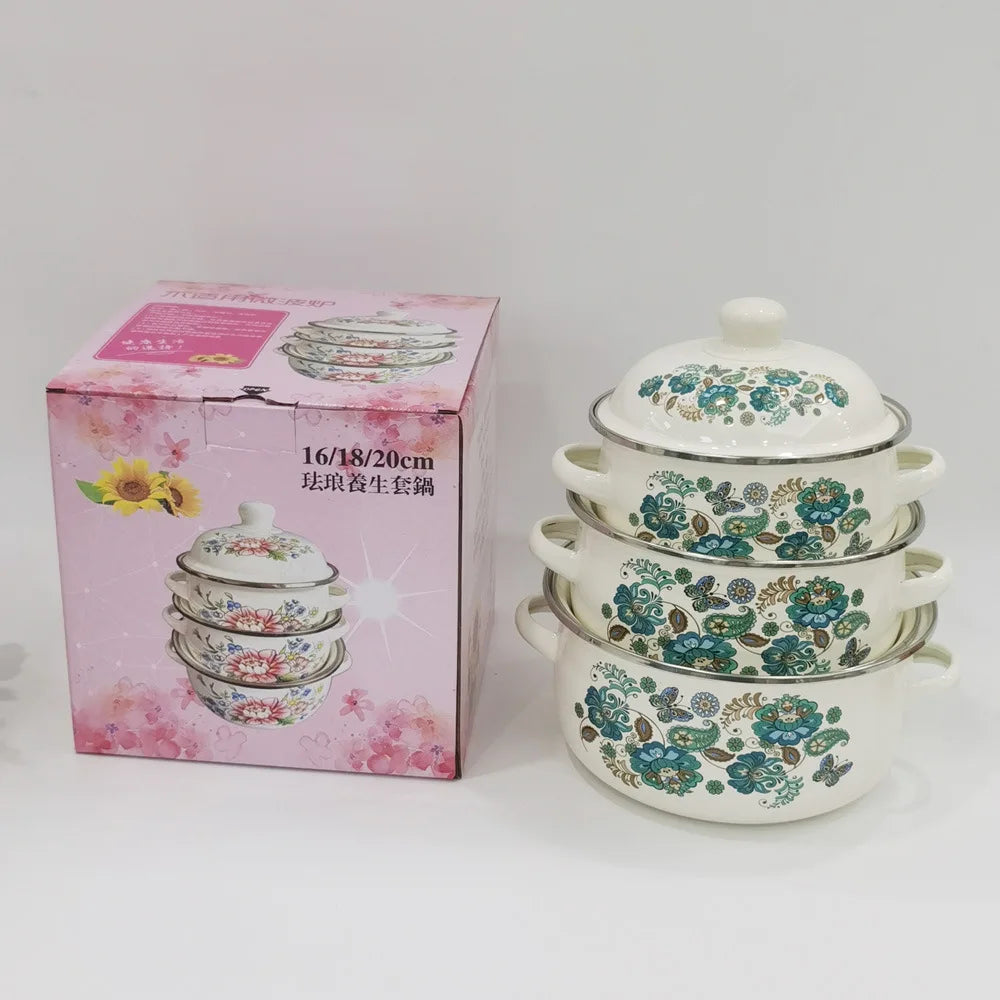 Three Sets Kitchen stew soup Cookware