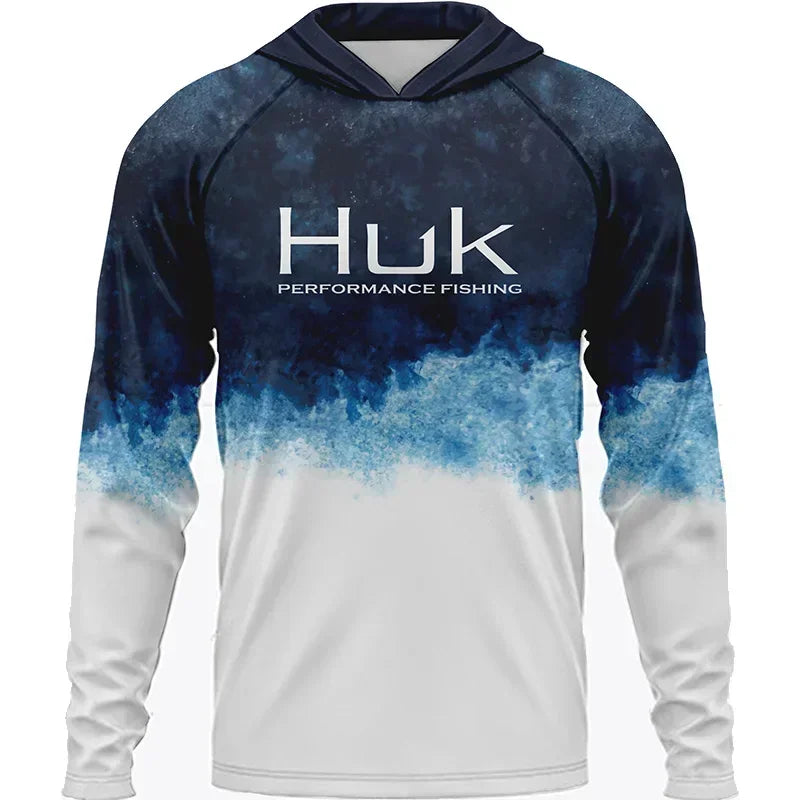 Summer Fishing Men Long Sleeve Hooded T-Shirt