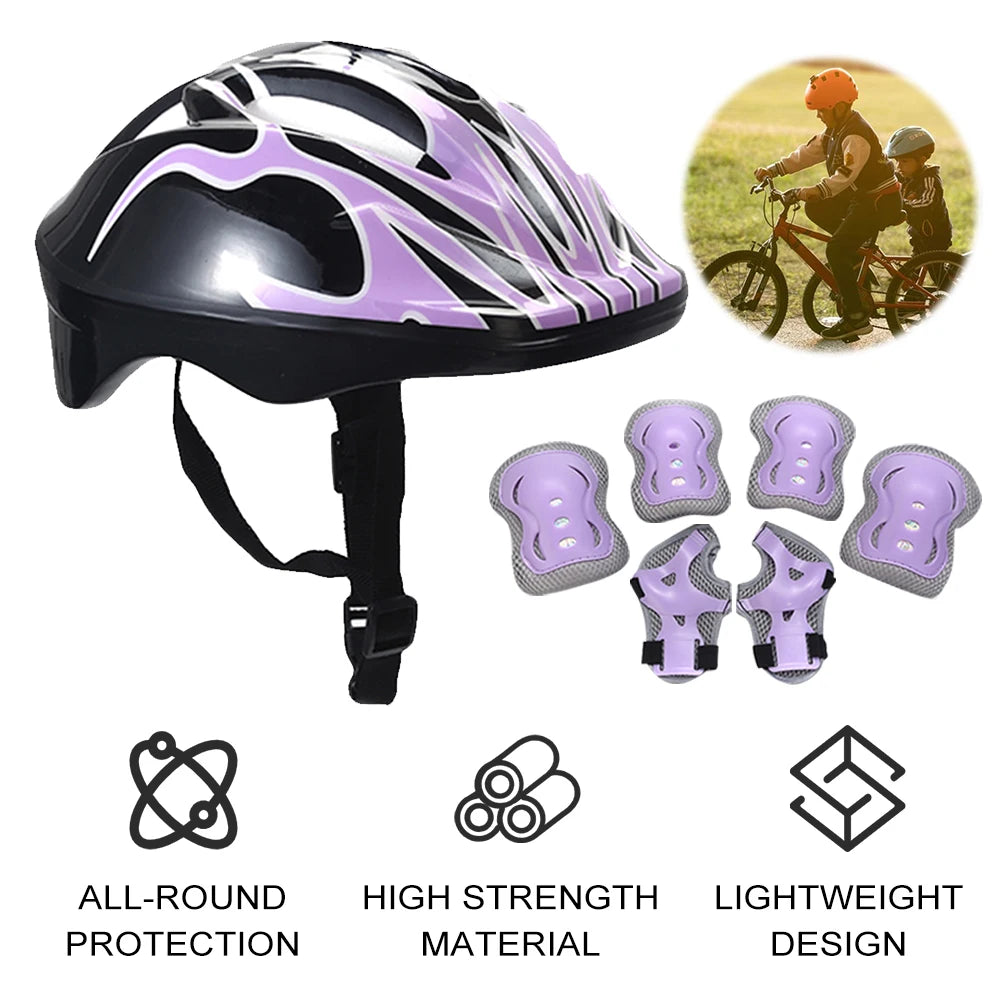 Cycling Children Helmet with Protective Gear Set