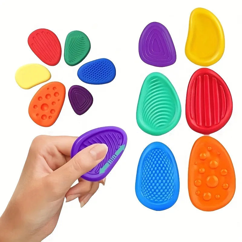 6PCS Sensory Texture Worry Stones