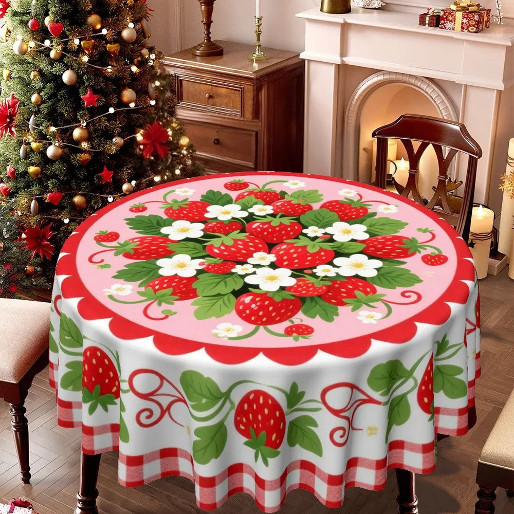 Round Strawberry Tablecloth
