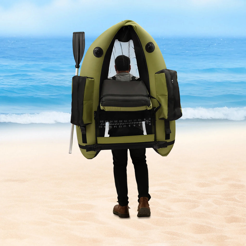 Inflatable Fishing Boat 1-Person Portable Lightweight Dinghy