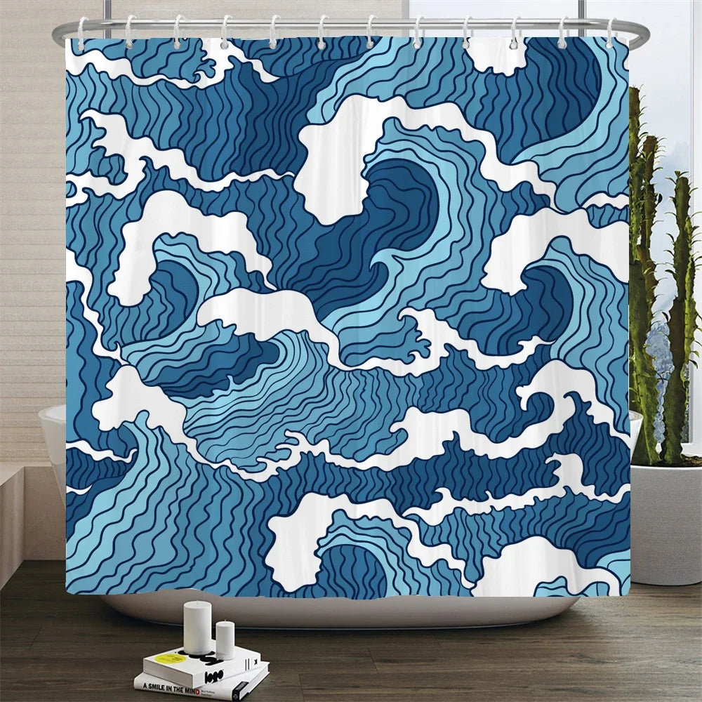 Chinese Style Flower and Birds Tree Shower Curtains