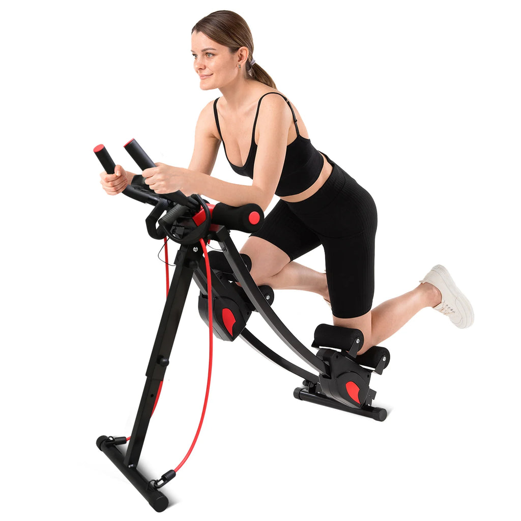 Abdominal Curling Exercise Machine Adjustable Dual Track Fitness Equipment Coaster Foldable Trainer Workout