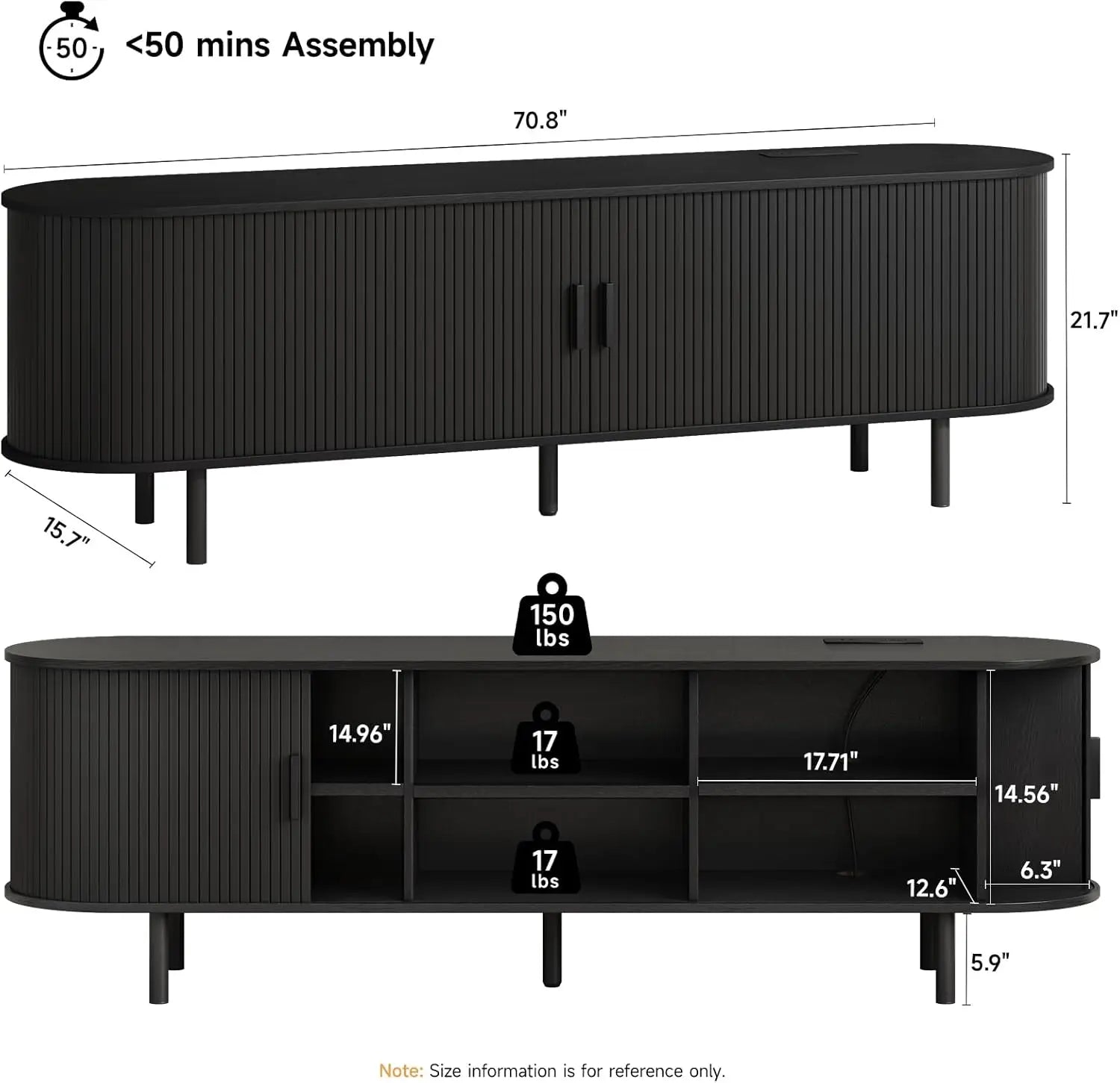 TV Stand with Power Outlet for TVs