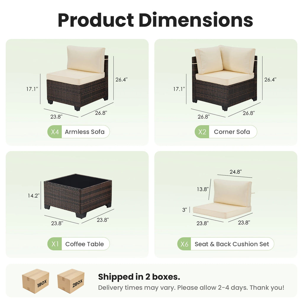 7 Piece Outdoor Patio Furniture Set