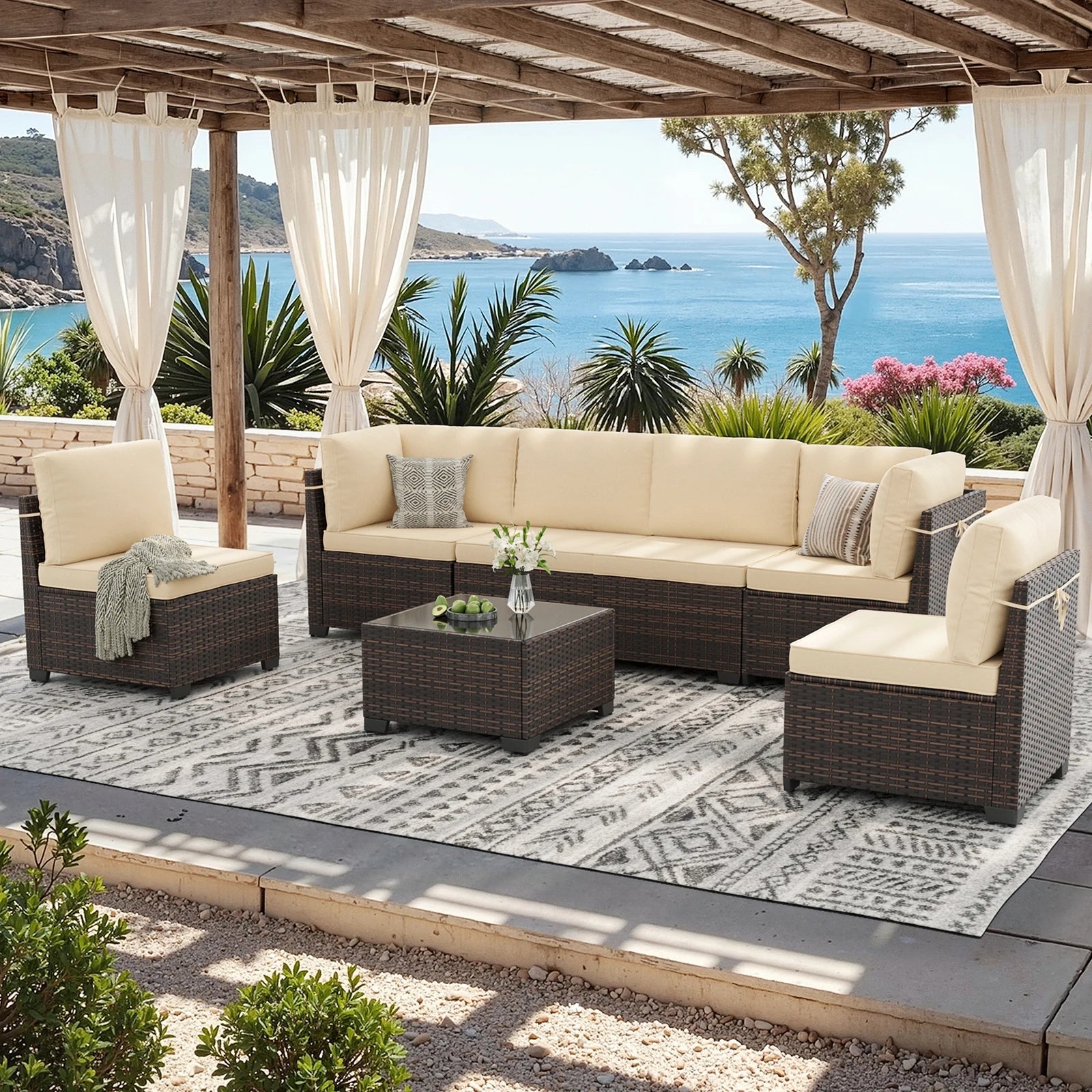 7 Piece Outdoor Patio Furniture Set