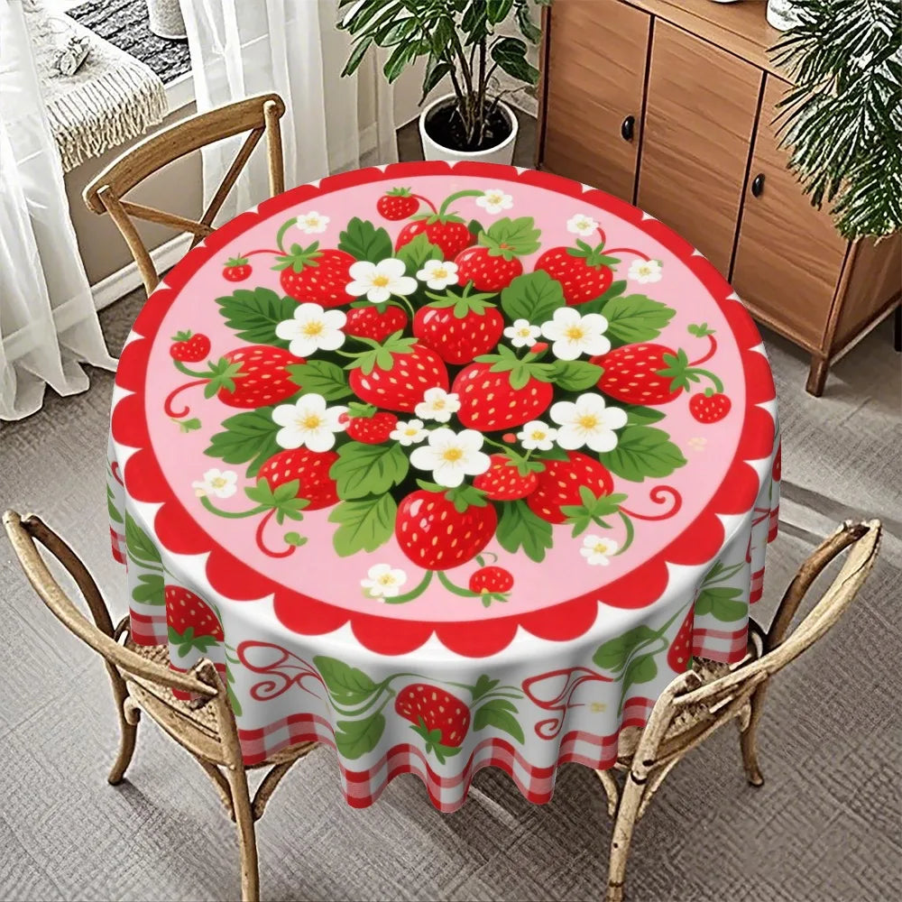 Round Strawberry Tablecloth
