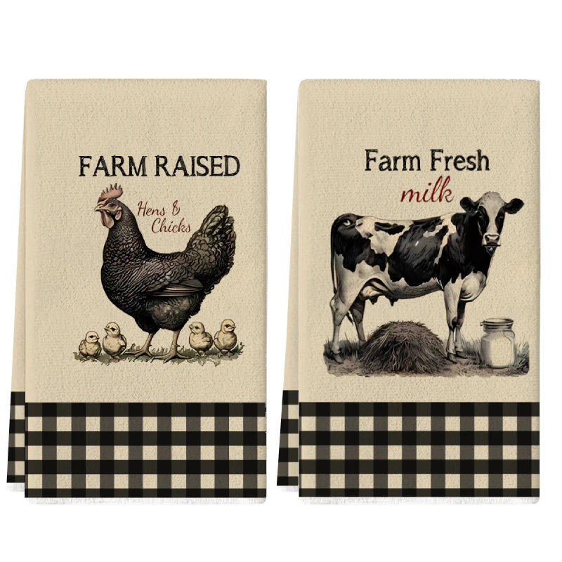 2PCS Farmhouse Kitchen Towels