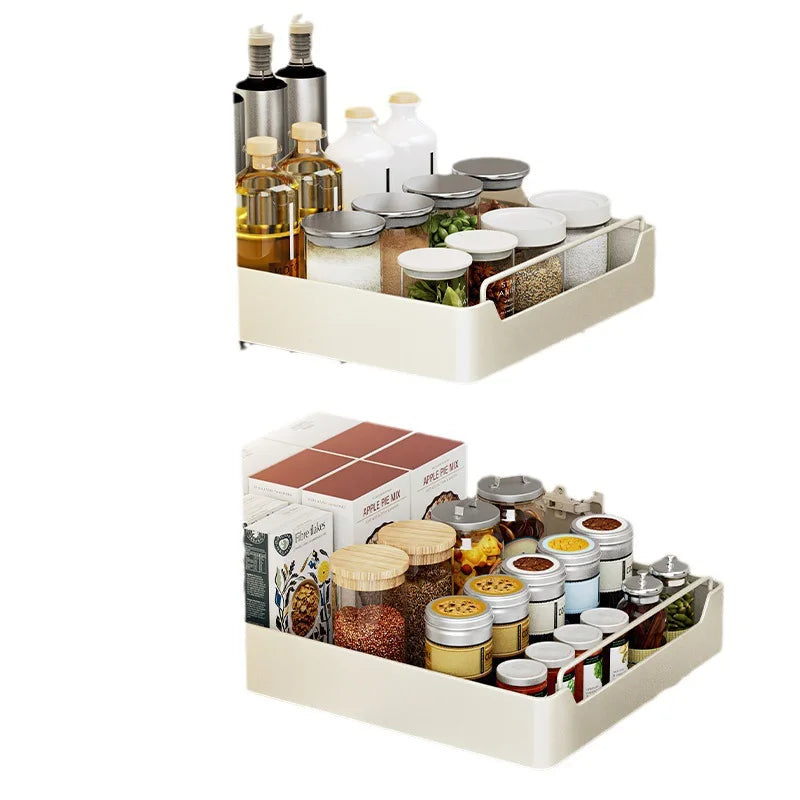 Kitchen Pull-out Drawers with Tray Spice Storage & Pot Organizer