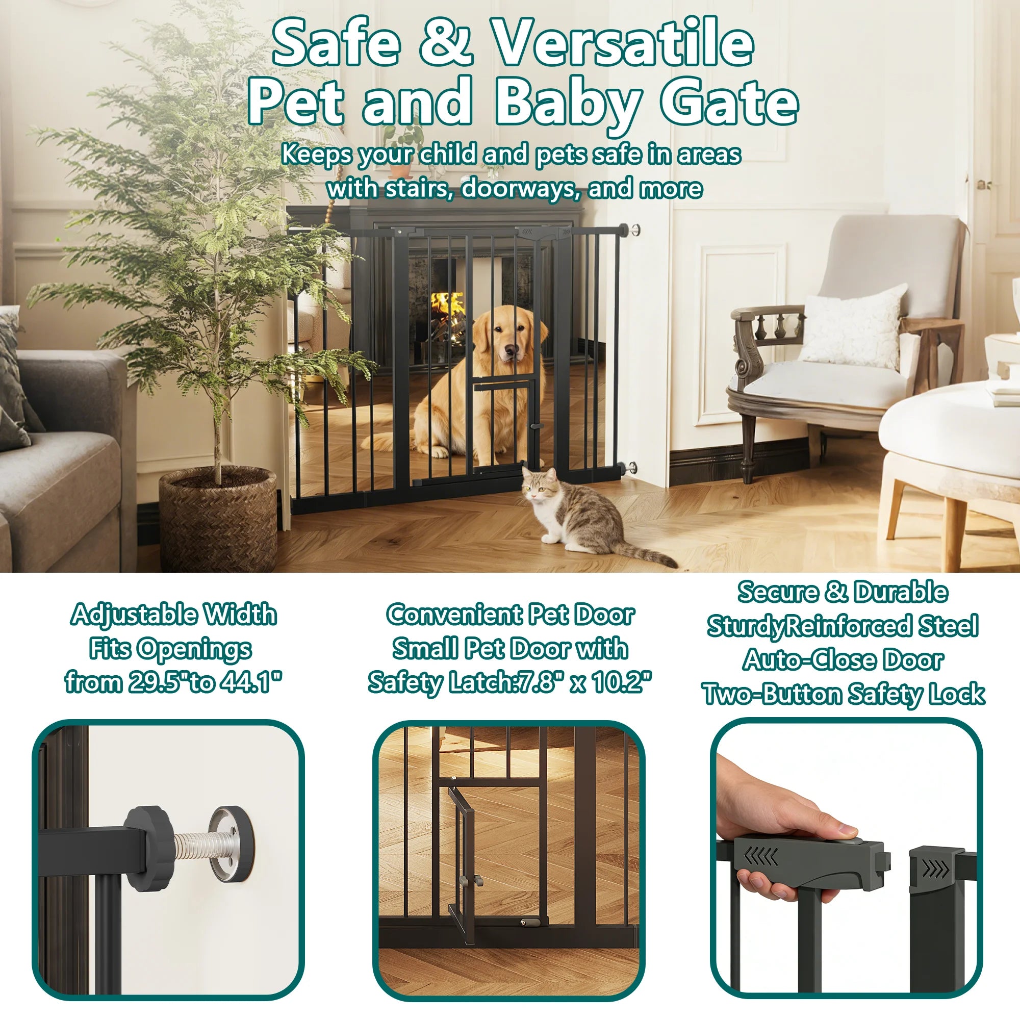 Baby Gate with Cat Door